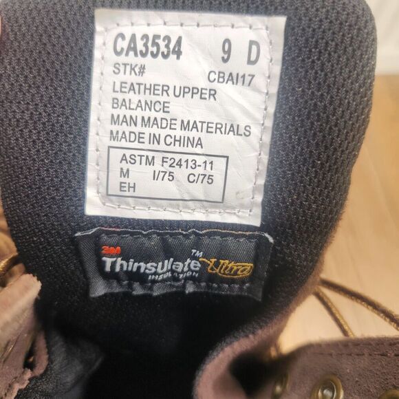 Carolina 8" Waterproof Insulated Work Boots Mens Sz 9 D Brown Leather Steel Toe - Picture 11 of 12